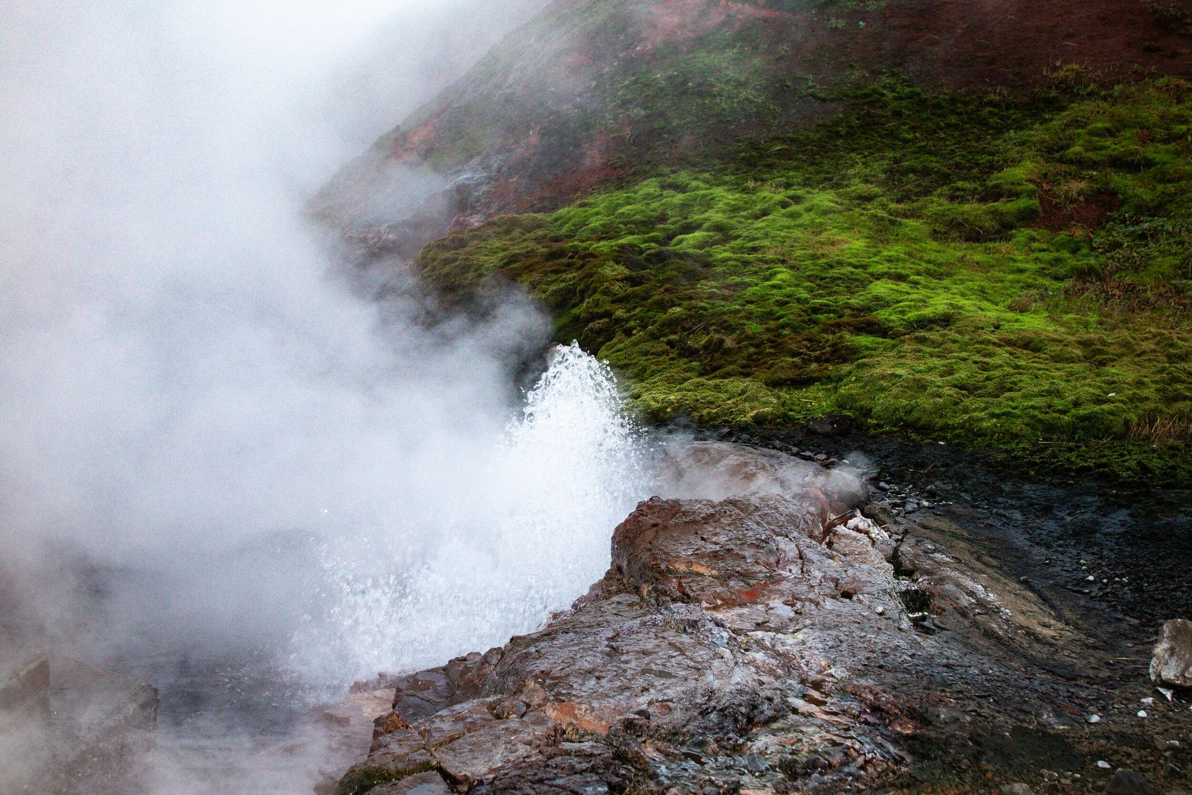 The steaming vent of Deildartunguhver hot spring