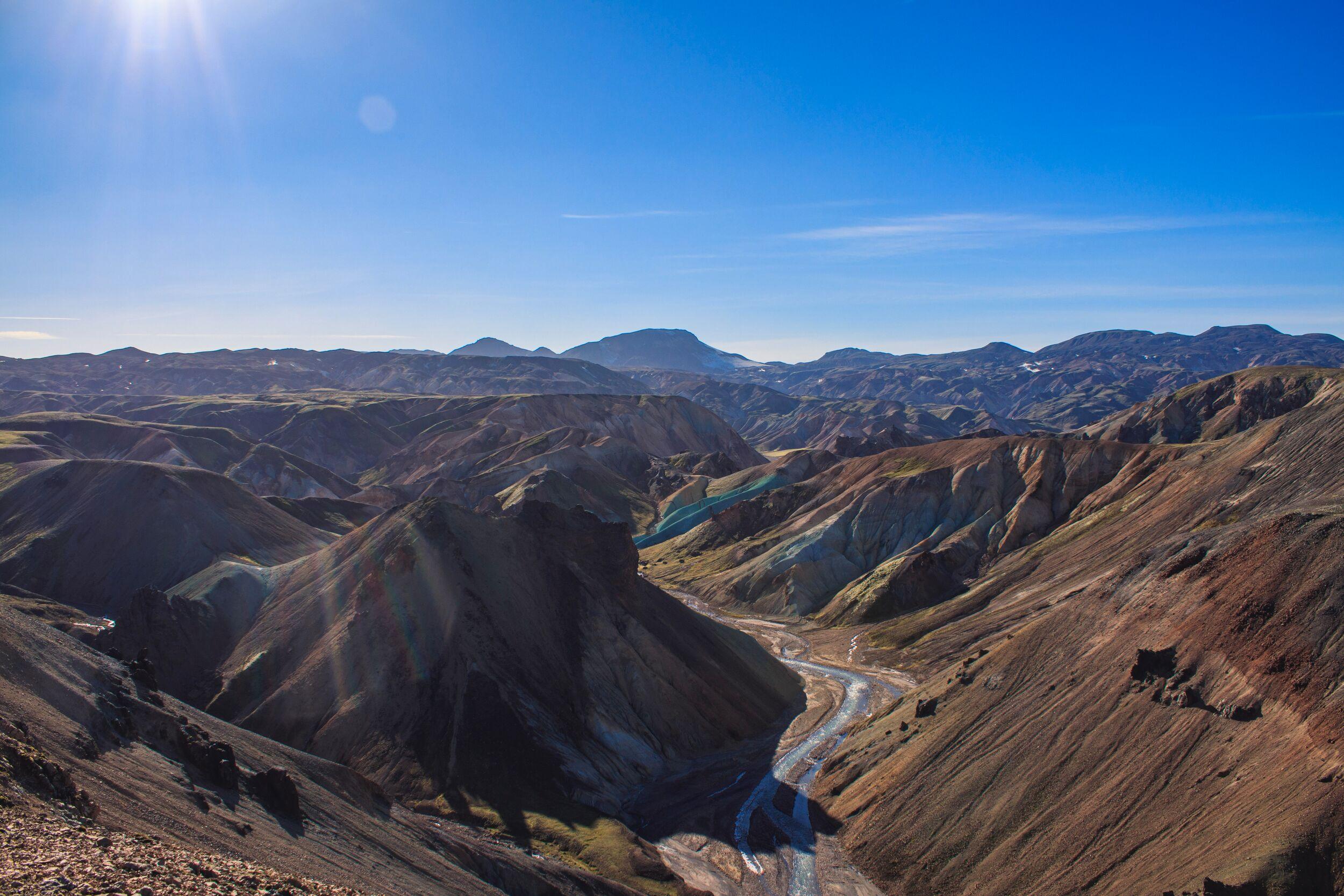 View of mountains and river