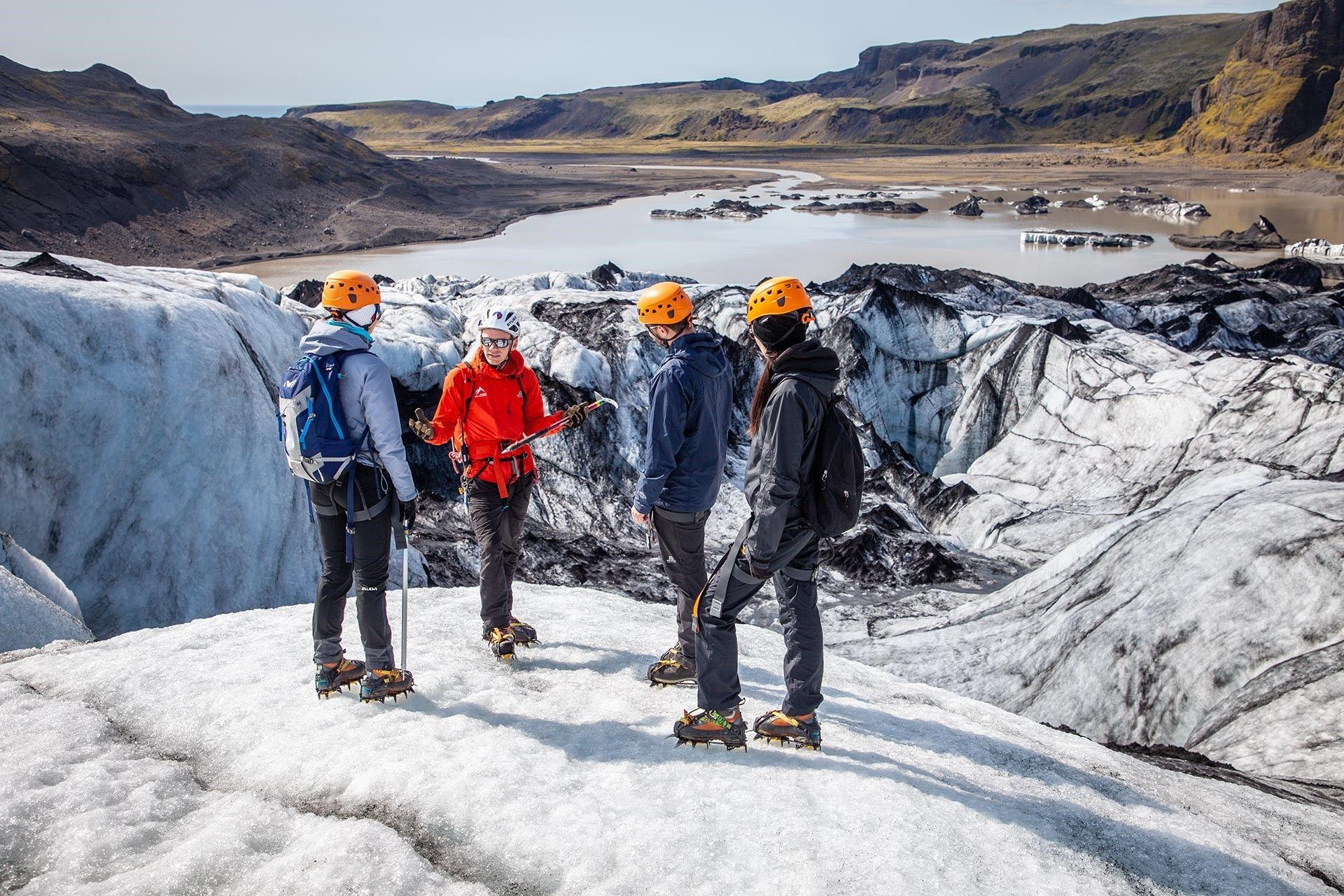 The group getting ready for walking on the glacier
