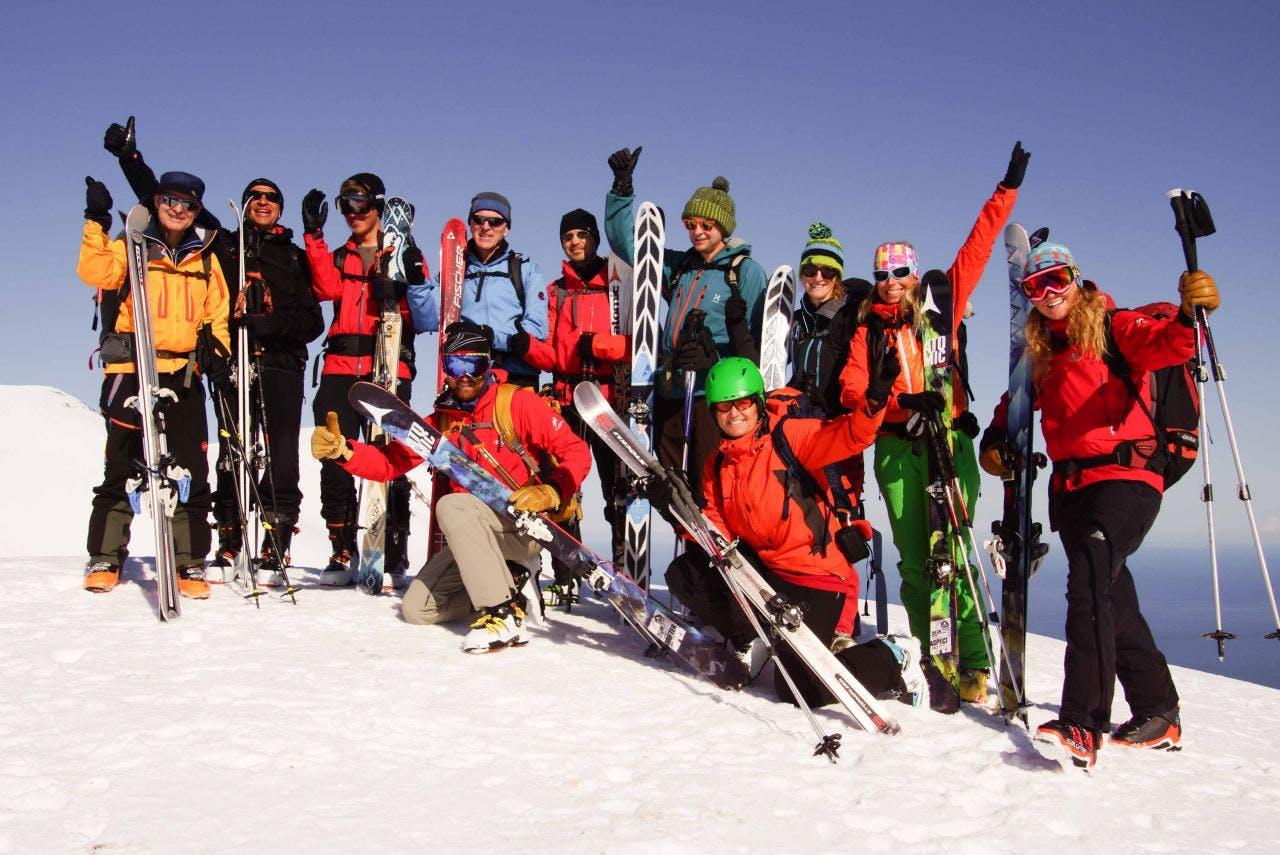 skiing group in Iceland