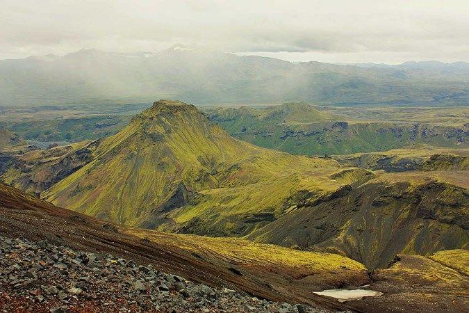 Moss covered Mountains at Þórsmörk as far as the eye can see
