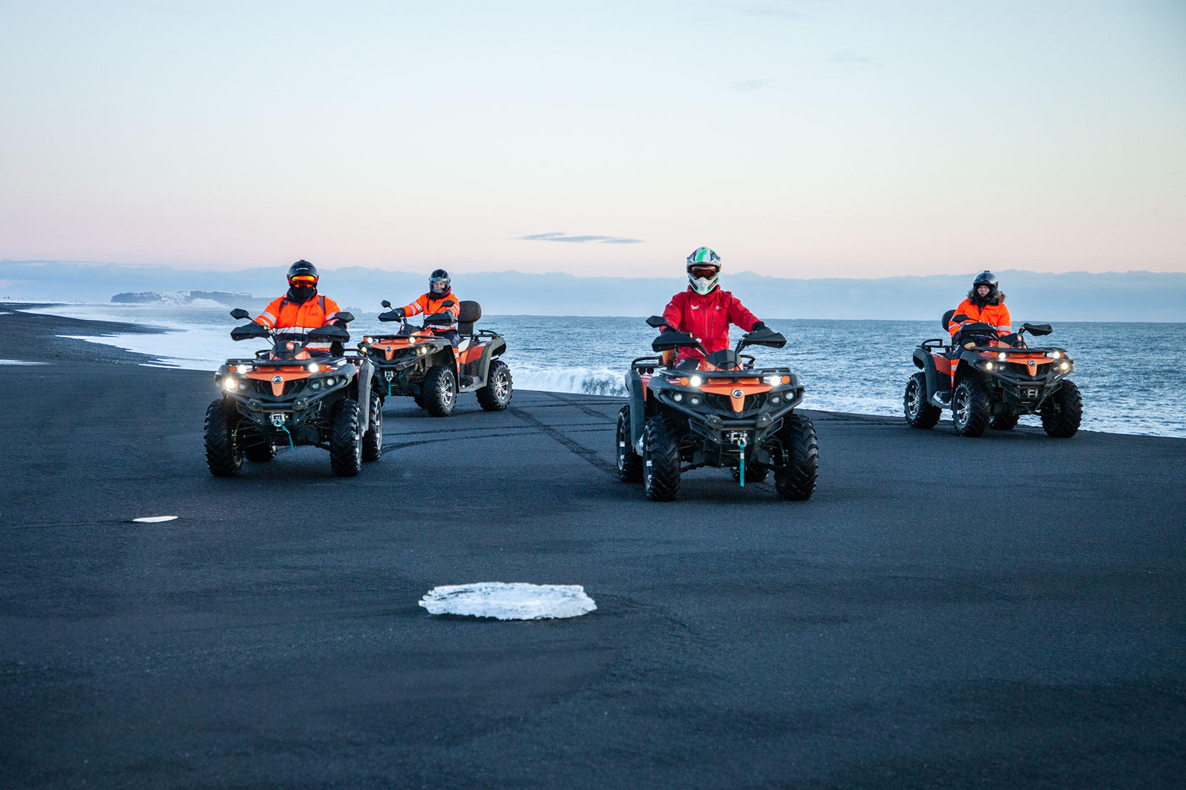 An ATV group by the Atlantic Ocean