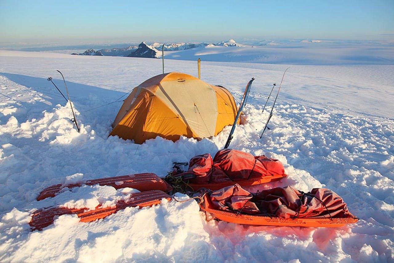Glacier camping on Vantajökull glacier on a tour with Icelandic Mountain Guides