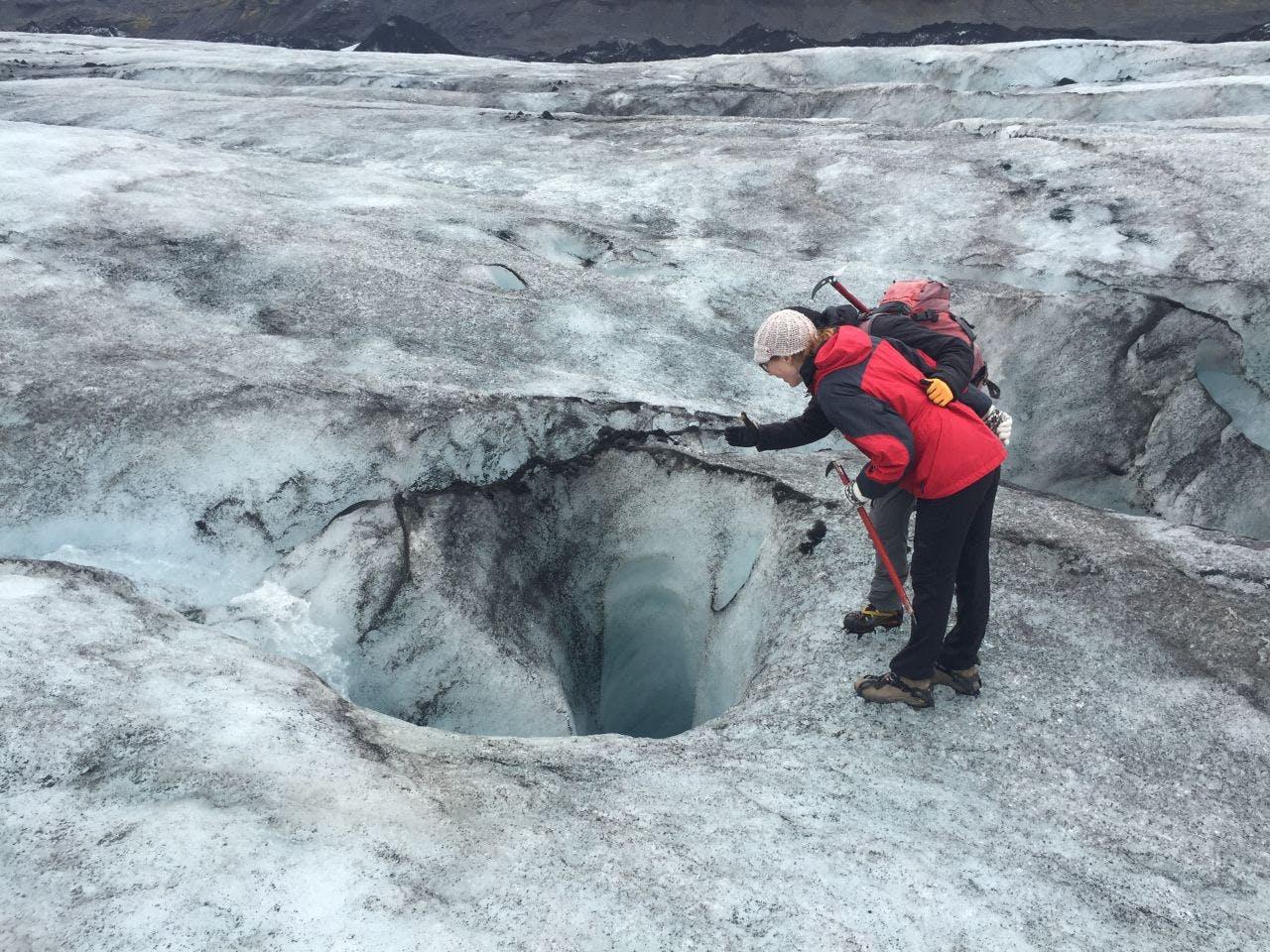Moulin hole in Sólheimajökull