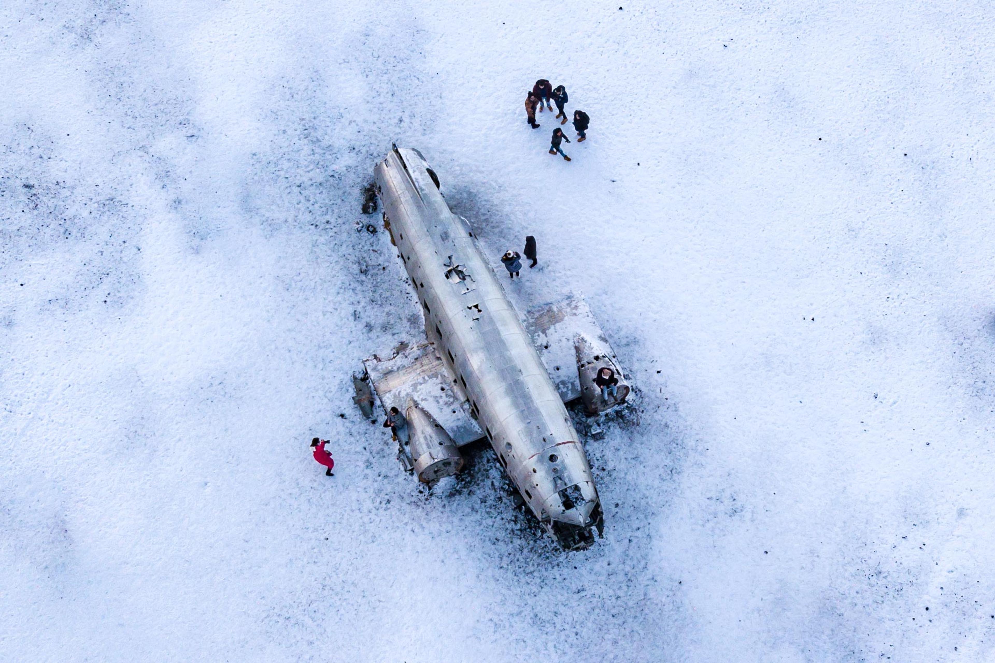 The DC3 plane wreck seen from above