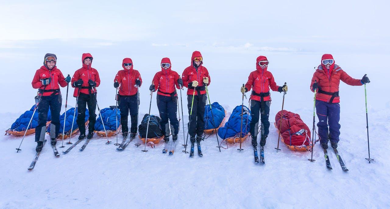 Icelandic Mountain Guides on skis
