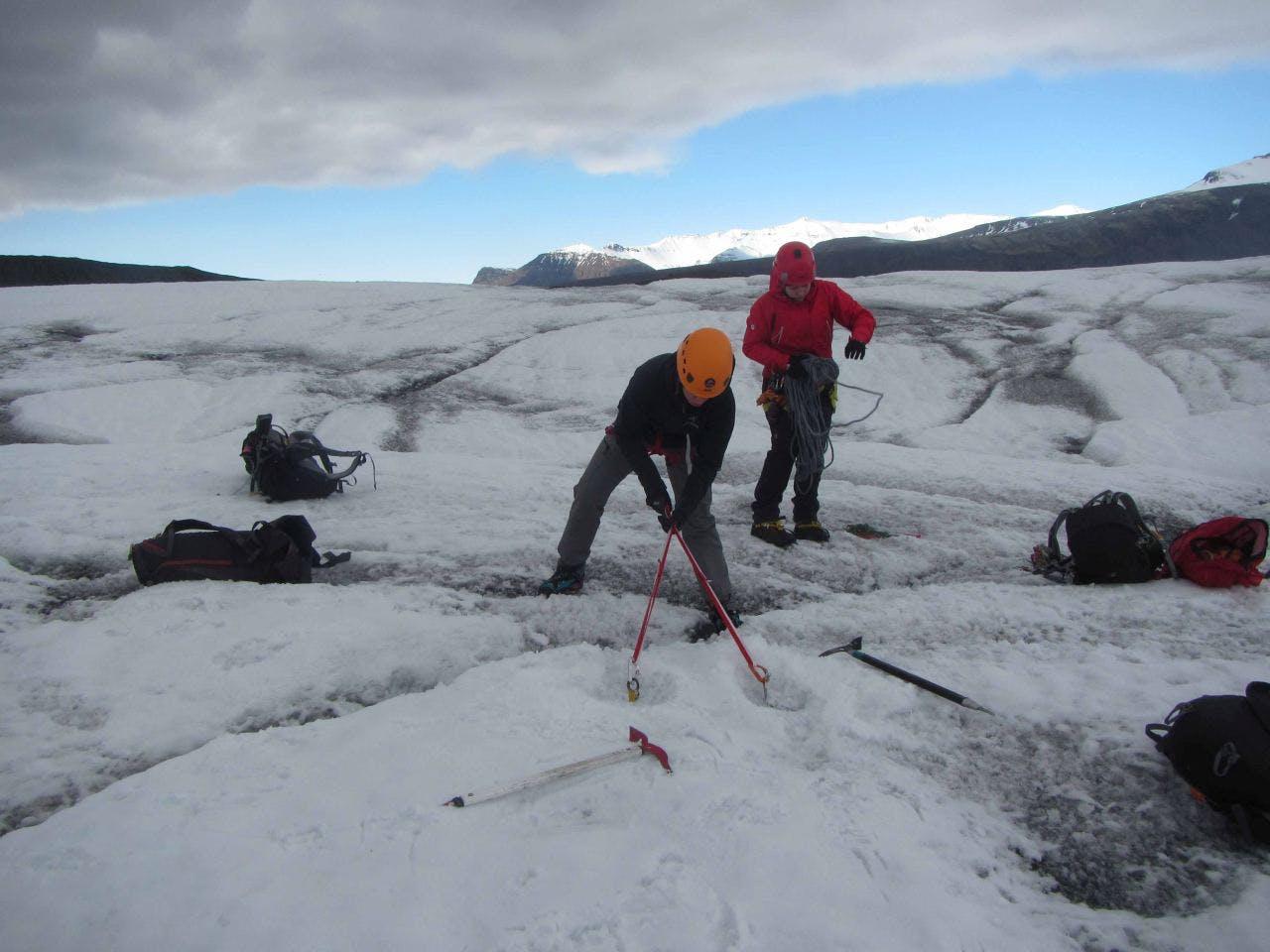 Hikers on Sólheimajökull