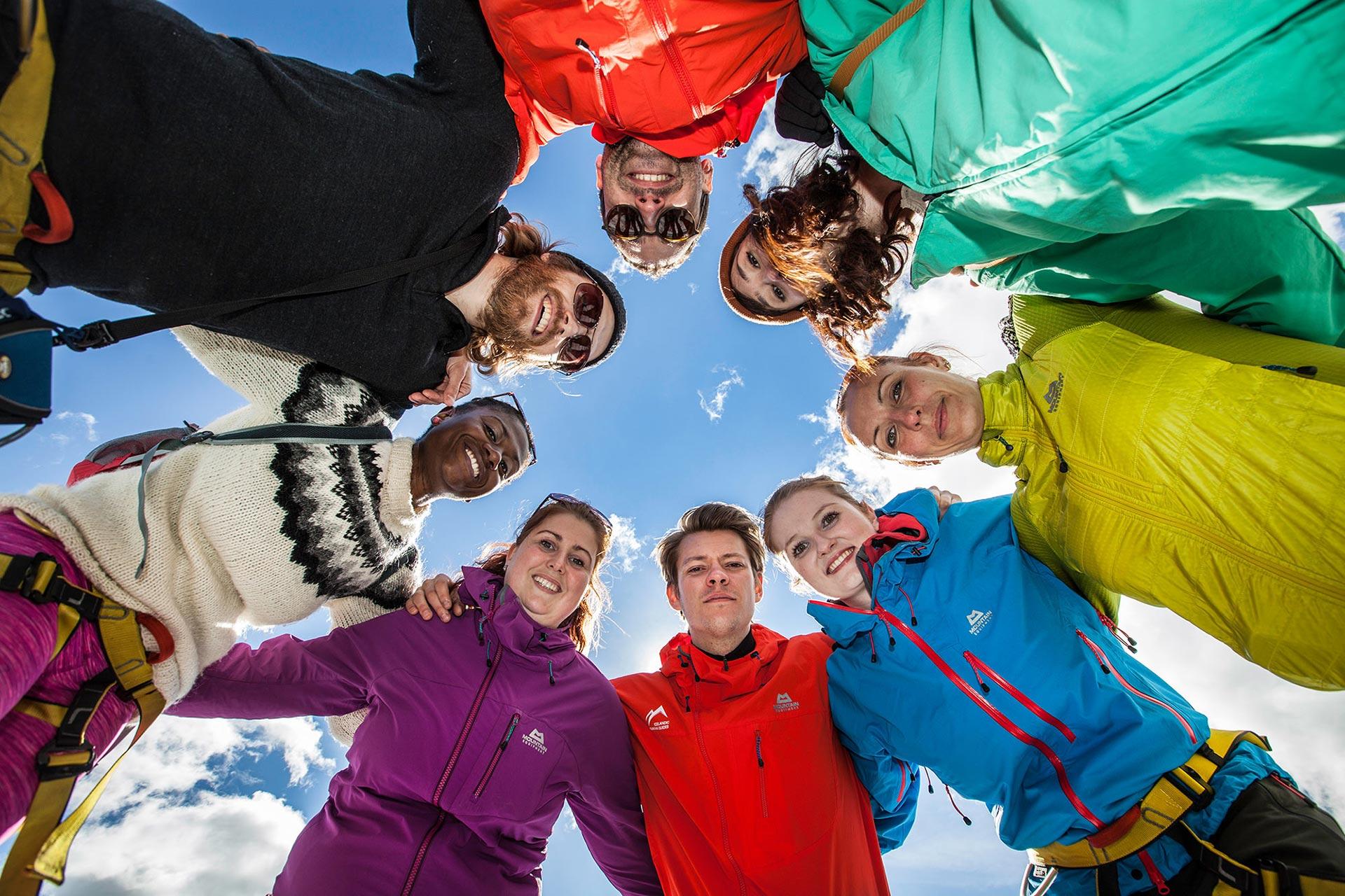 Explorers forming a circle