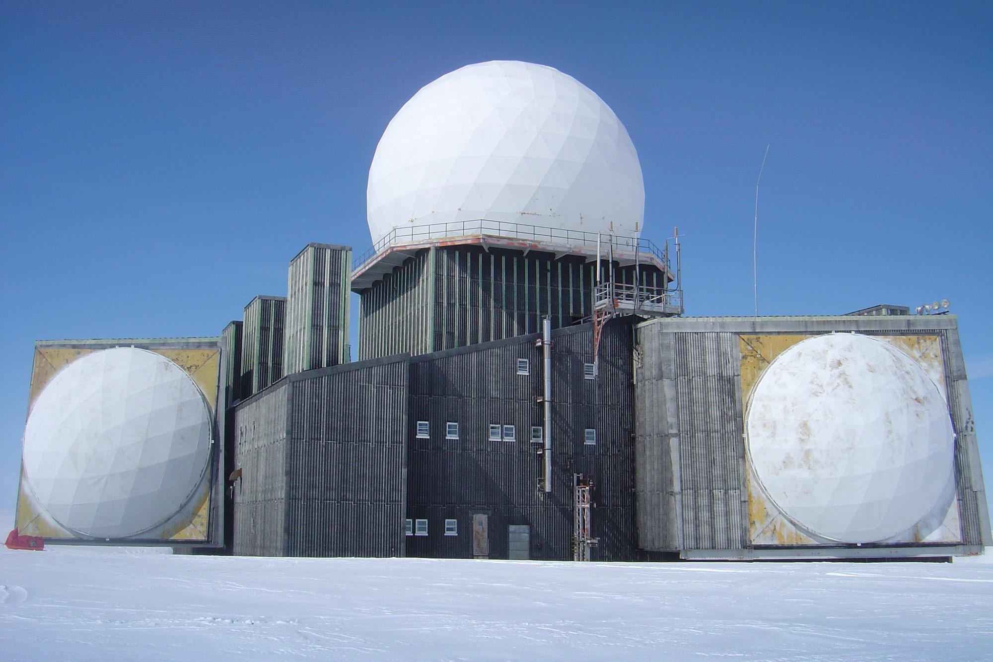 The DYE2 radio station on the middle of the Greenland ice sheet