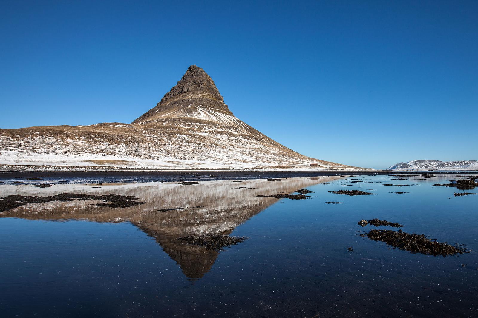 The famous mountain Kirkjufell in Snæfellsnes peninsula