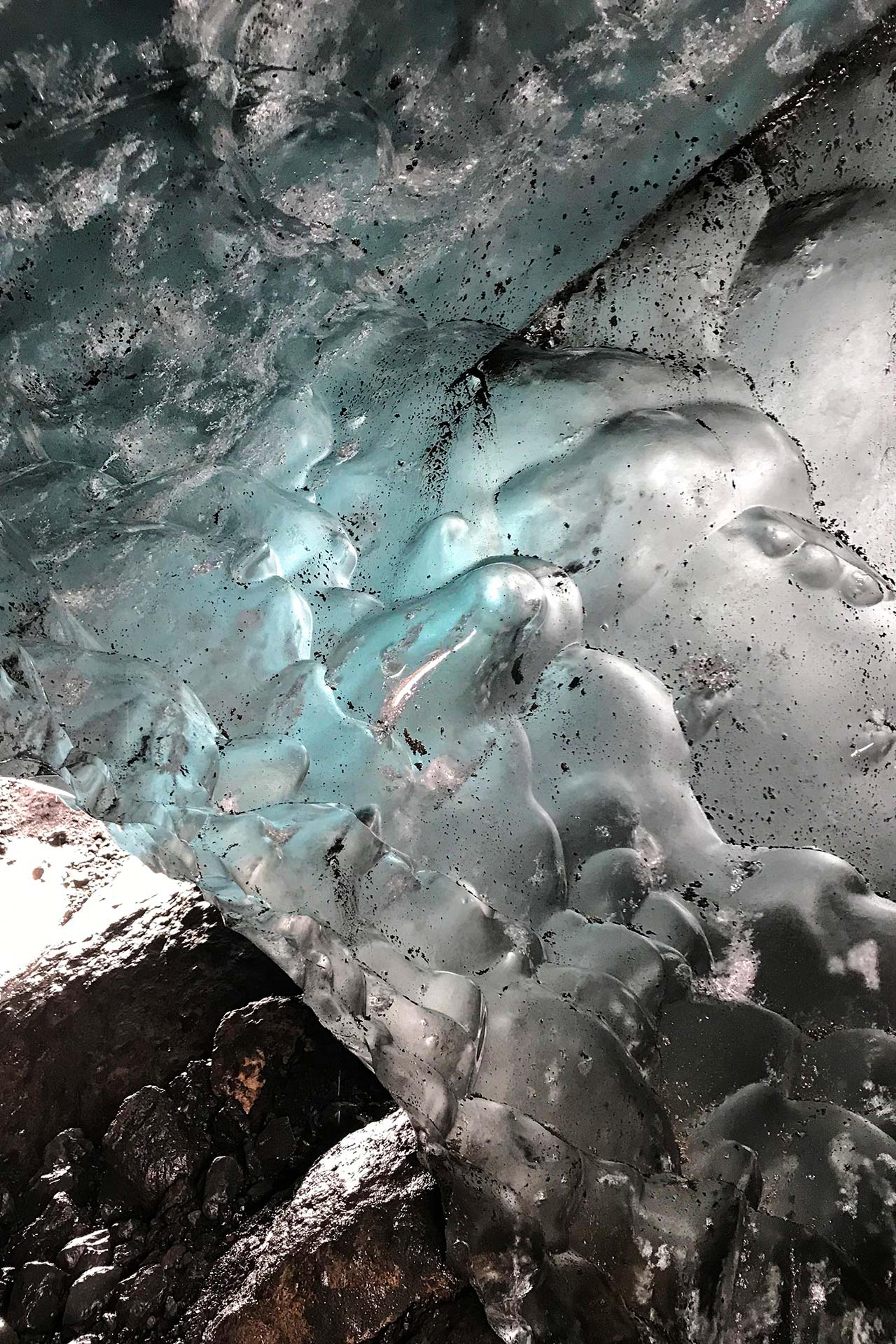 Beautiful ice formations inside the glacier