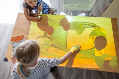 Balonnen wegschuiven om de letter te zien