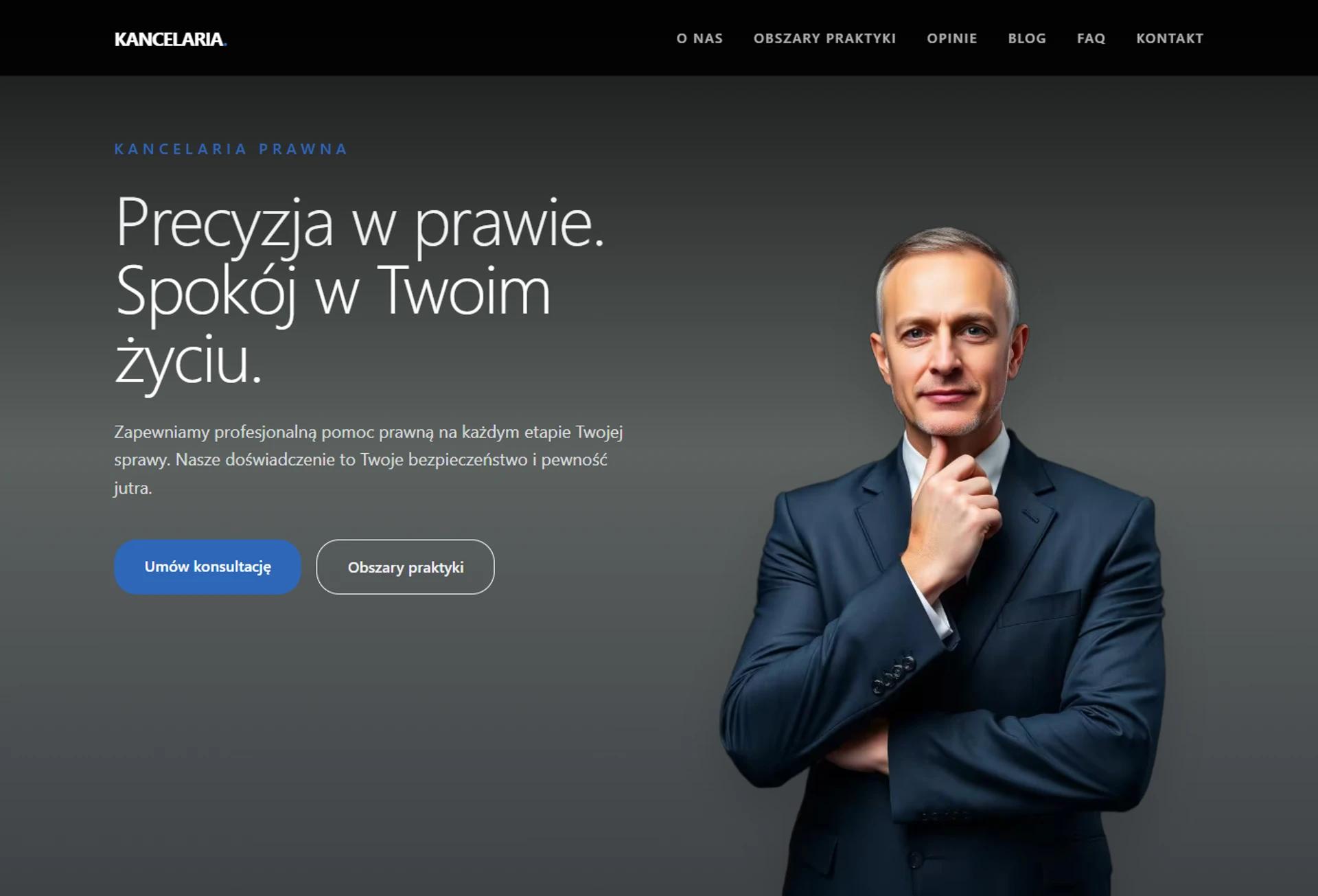 Strona główna projektu kancelarii prawnej