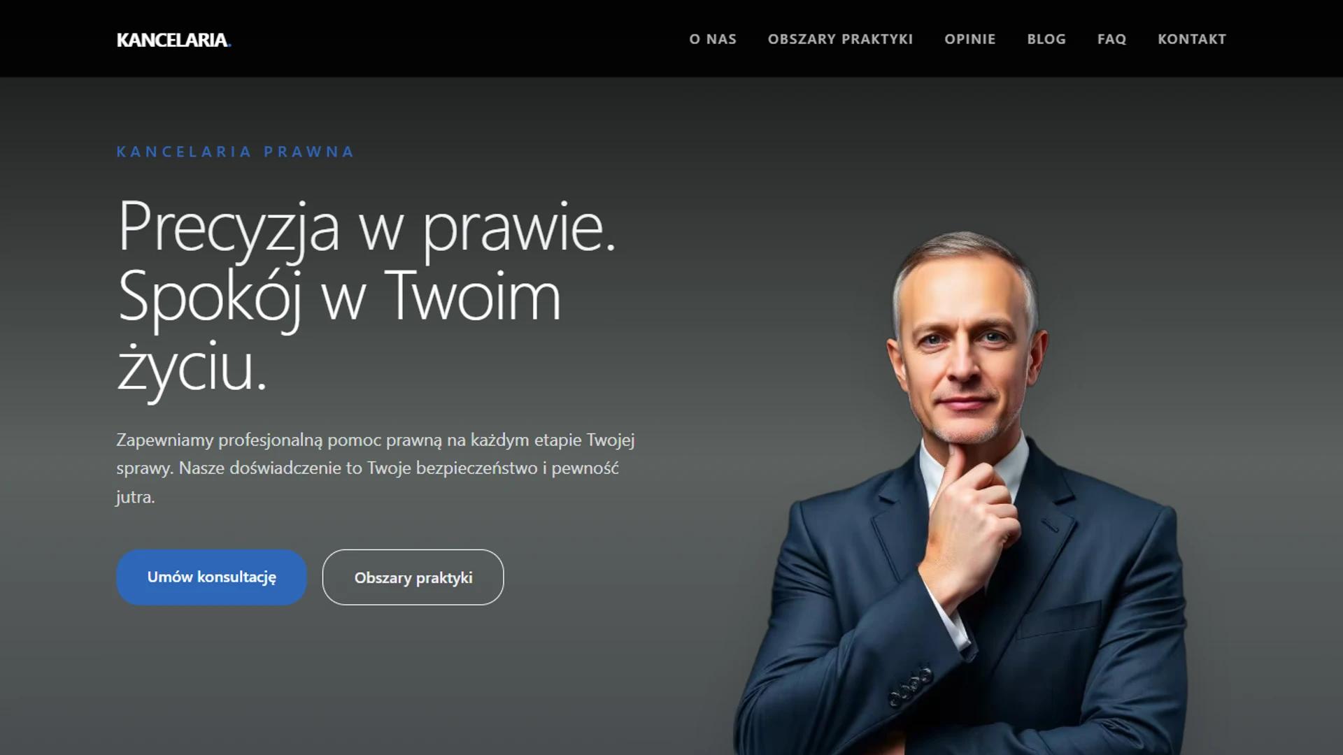Strona główna projektu kancelarii prawnej