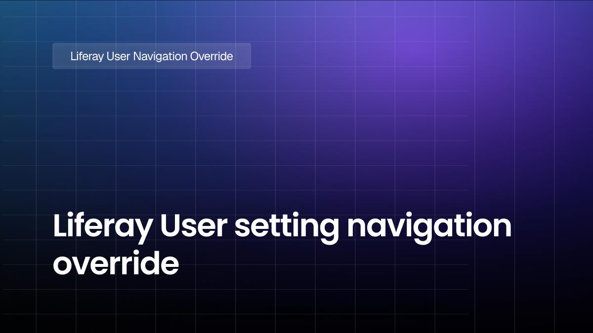 Liferay User setting navigation override
