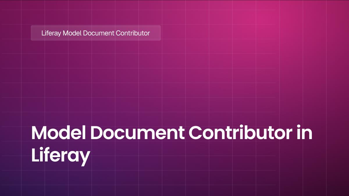 Model Document Contributor in Liferay