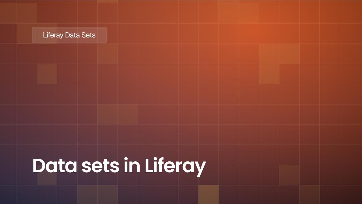 Data sets in Liferay