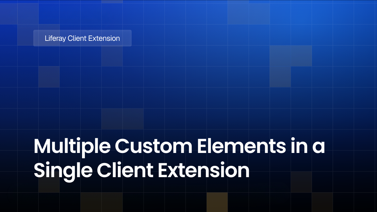 Multiple Custom Elements in a Single Client Extension