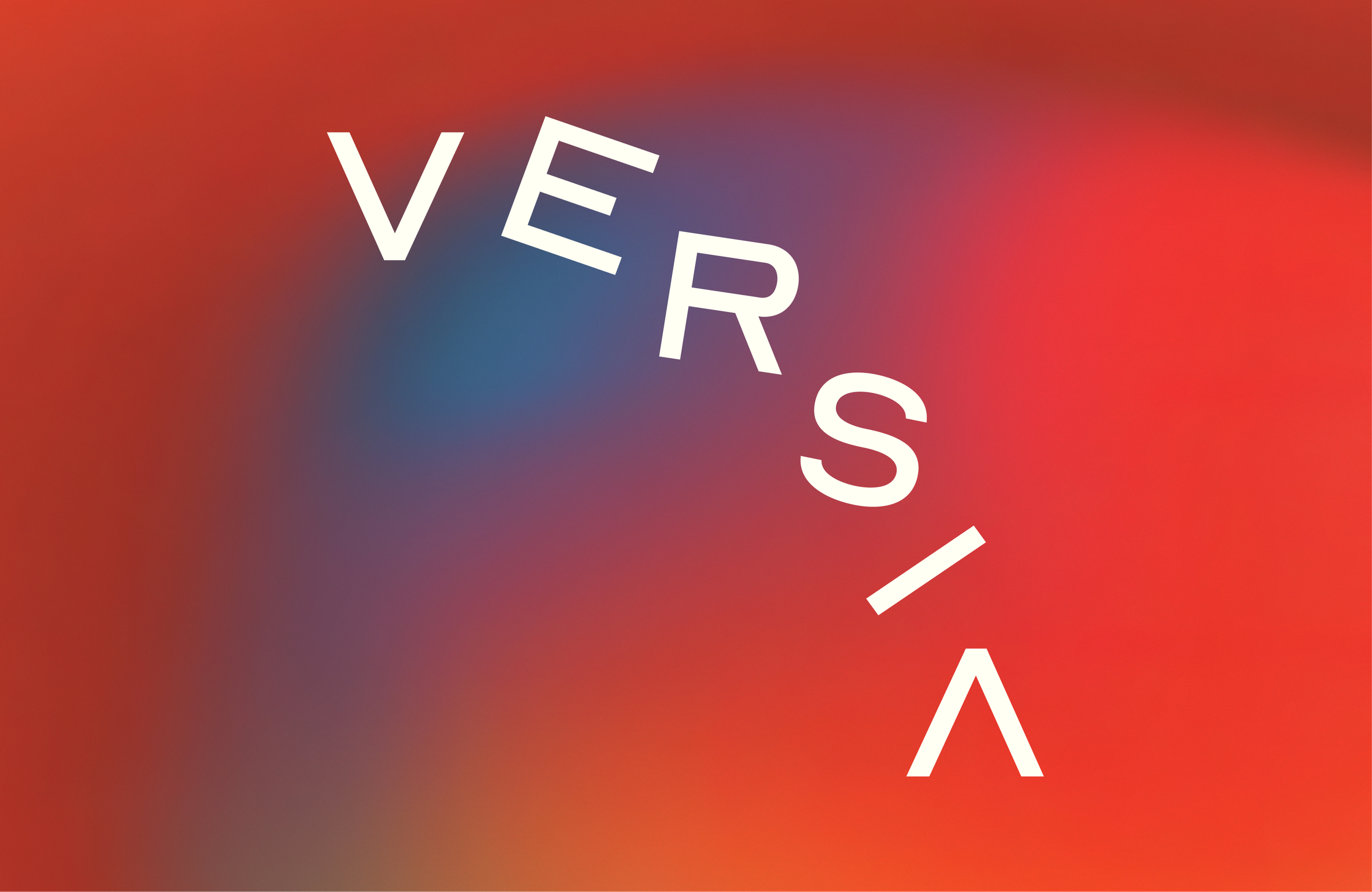 The Versia wordmark on a red and blue blurred gradient.