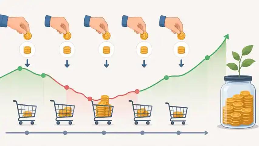 Illustration du principe d’investissement progressif (DCA)