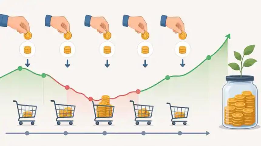 Illustration du principe d’investissement progressif (DCA)