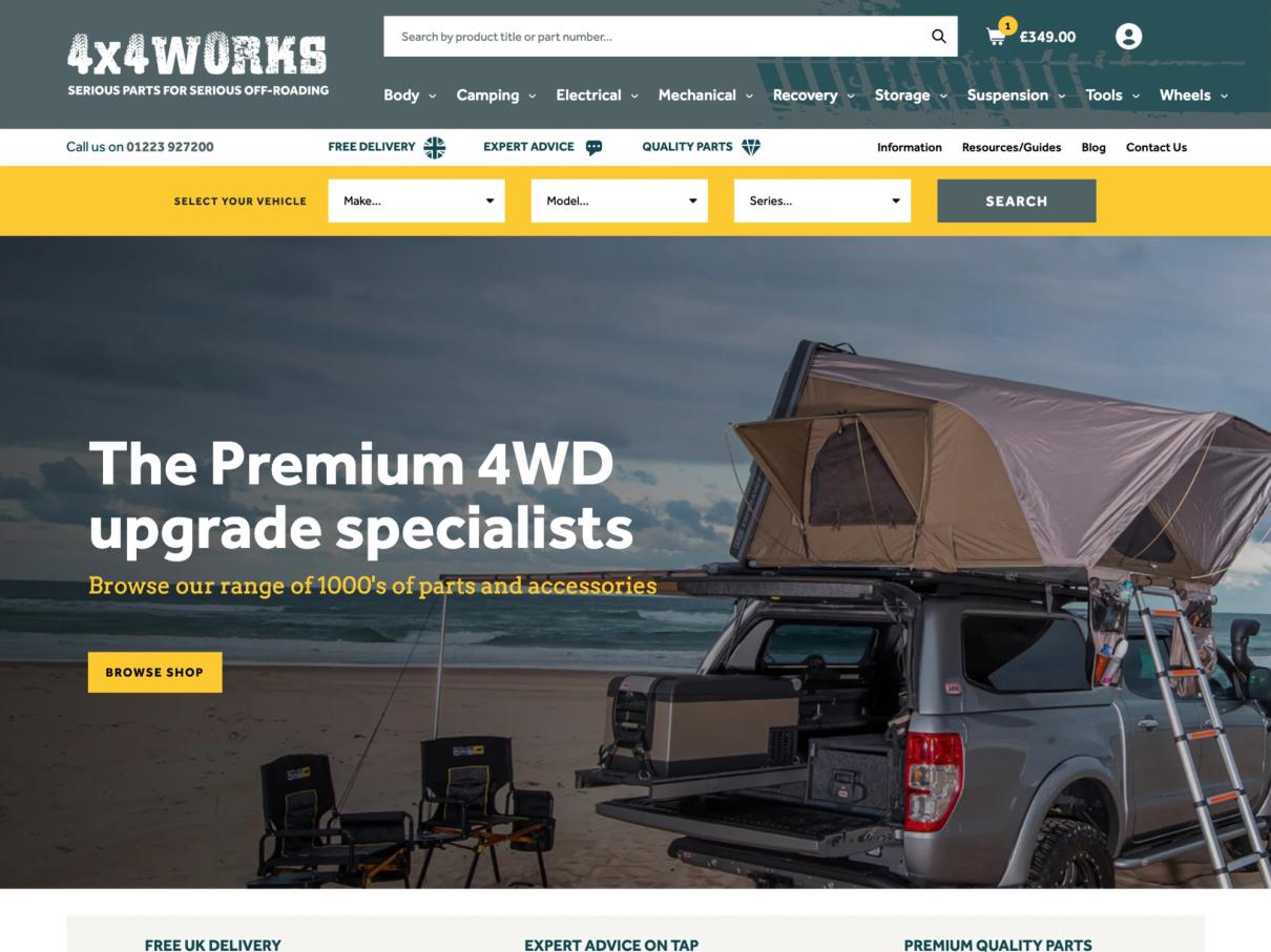 4x4Works Desktop Homepage