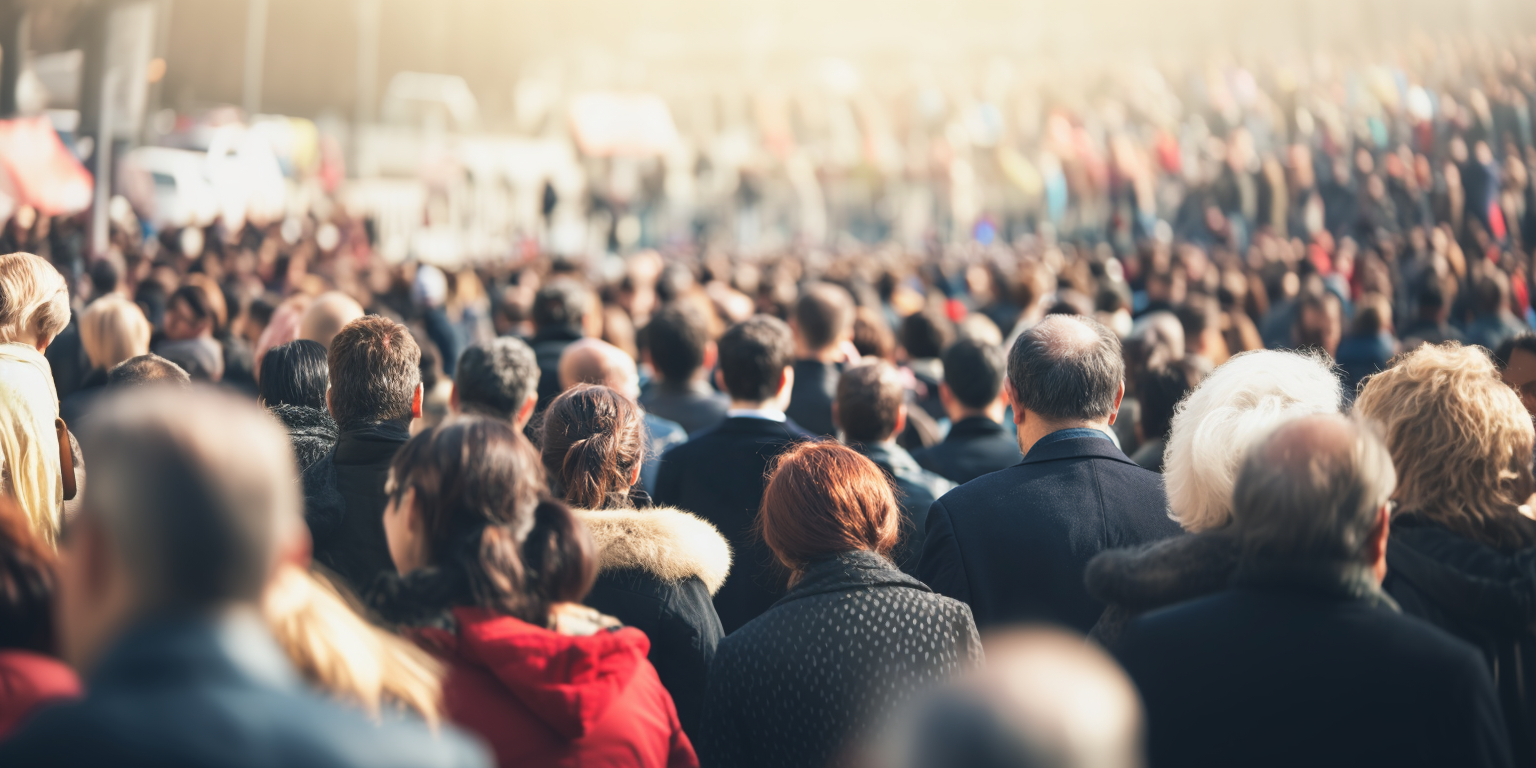 A large crowd represents a heavily trafficked website with high visitor numbers
