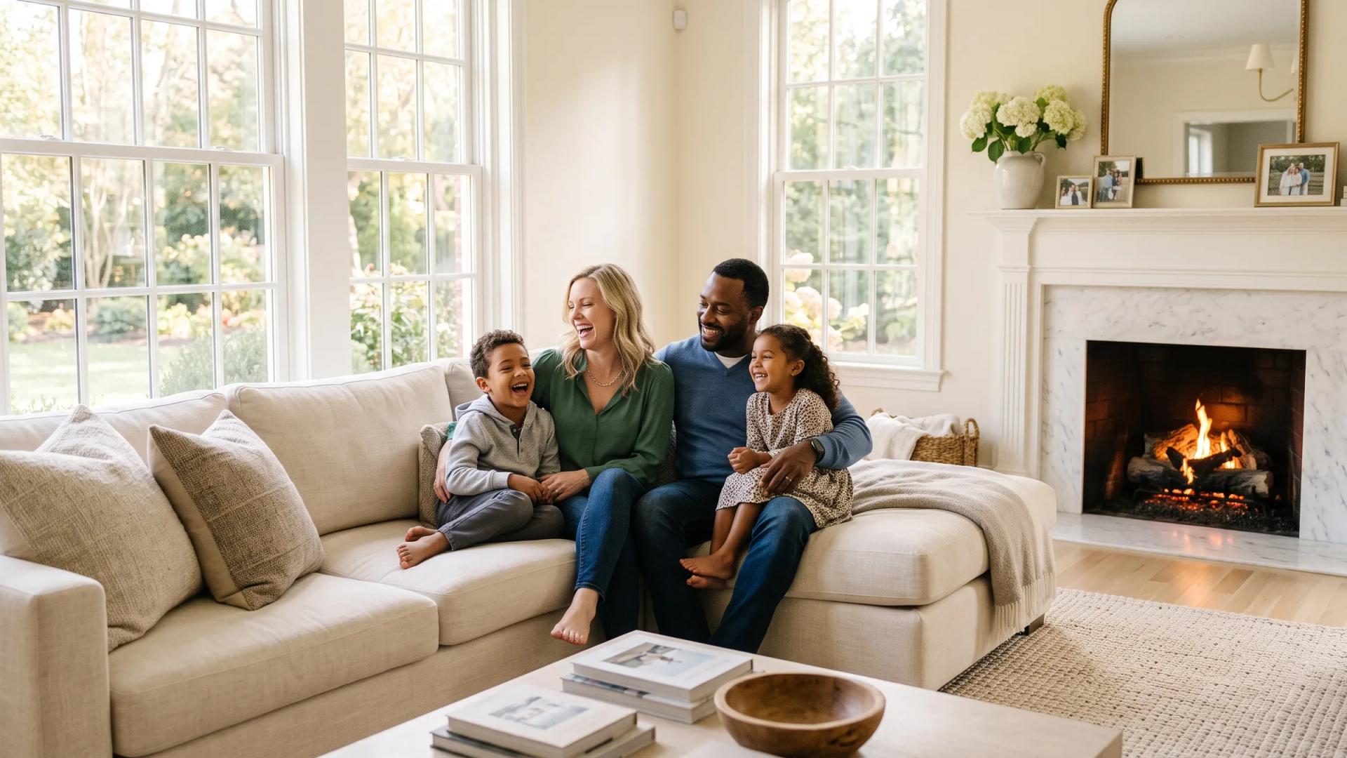 A bright, freshly cleaned living room in a McLean home