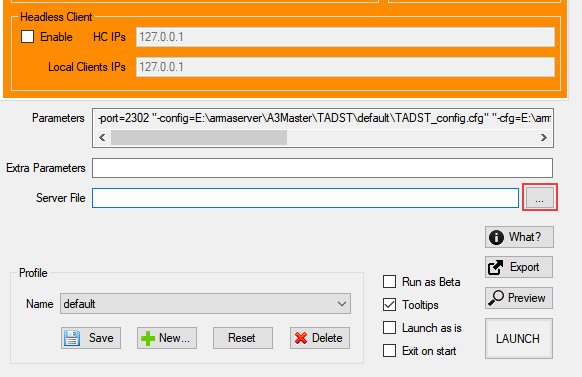 arma 3 server launch parameters