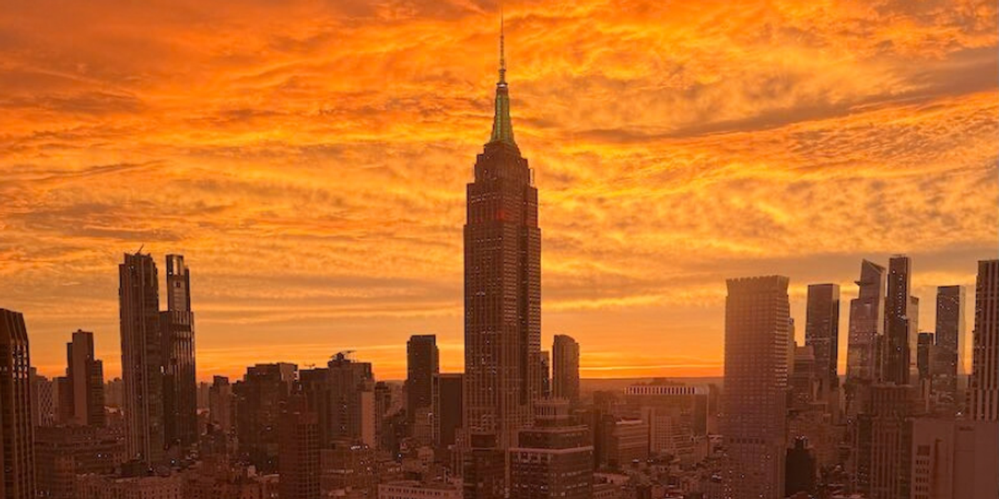 Sunset view of the New York skyline