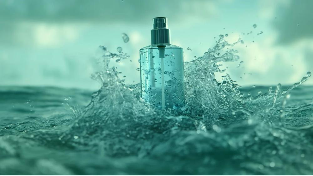 Plastic bottle in water