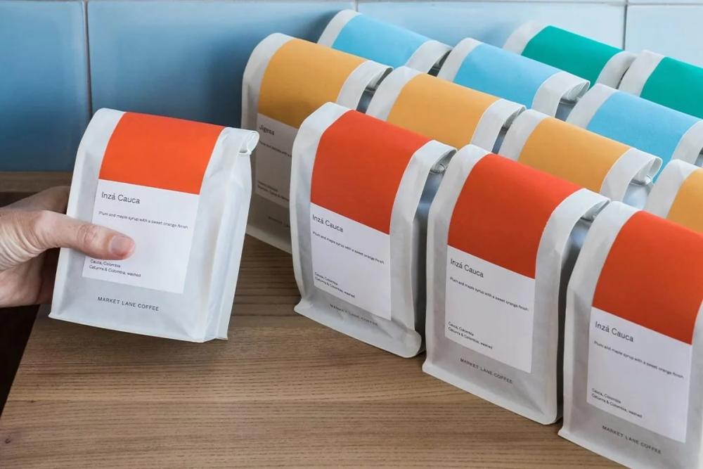 Person browsing coffee bags