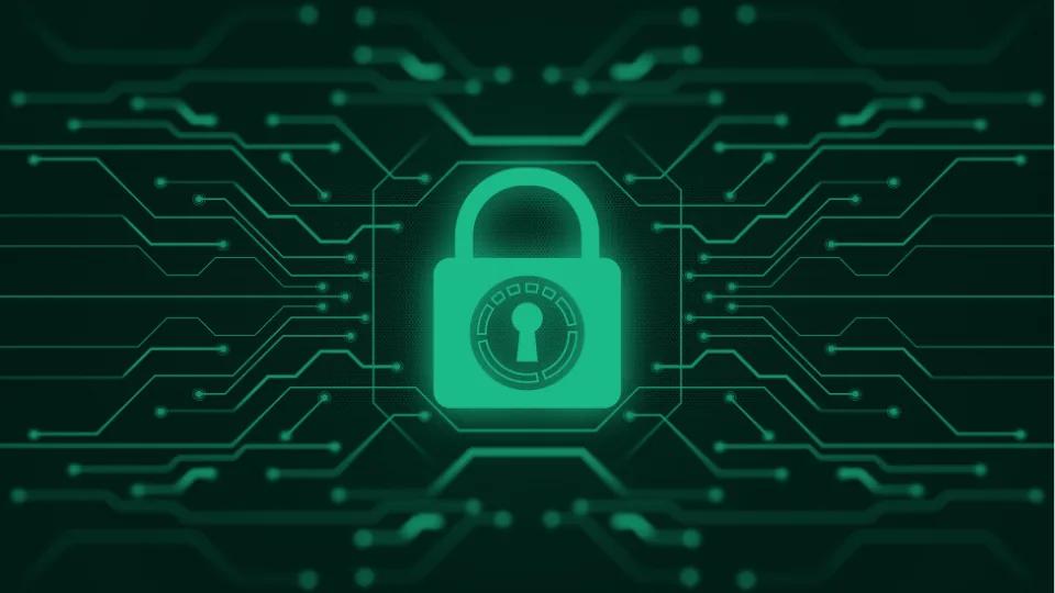 A lock on a data background