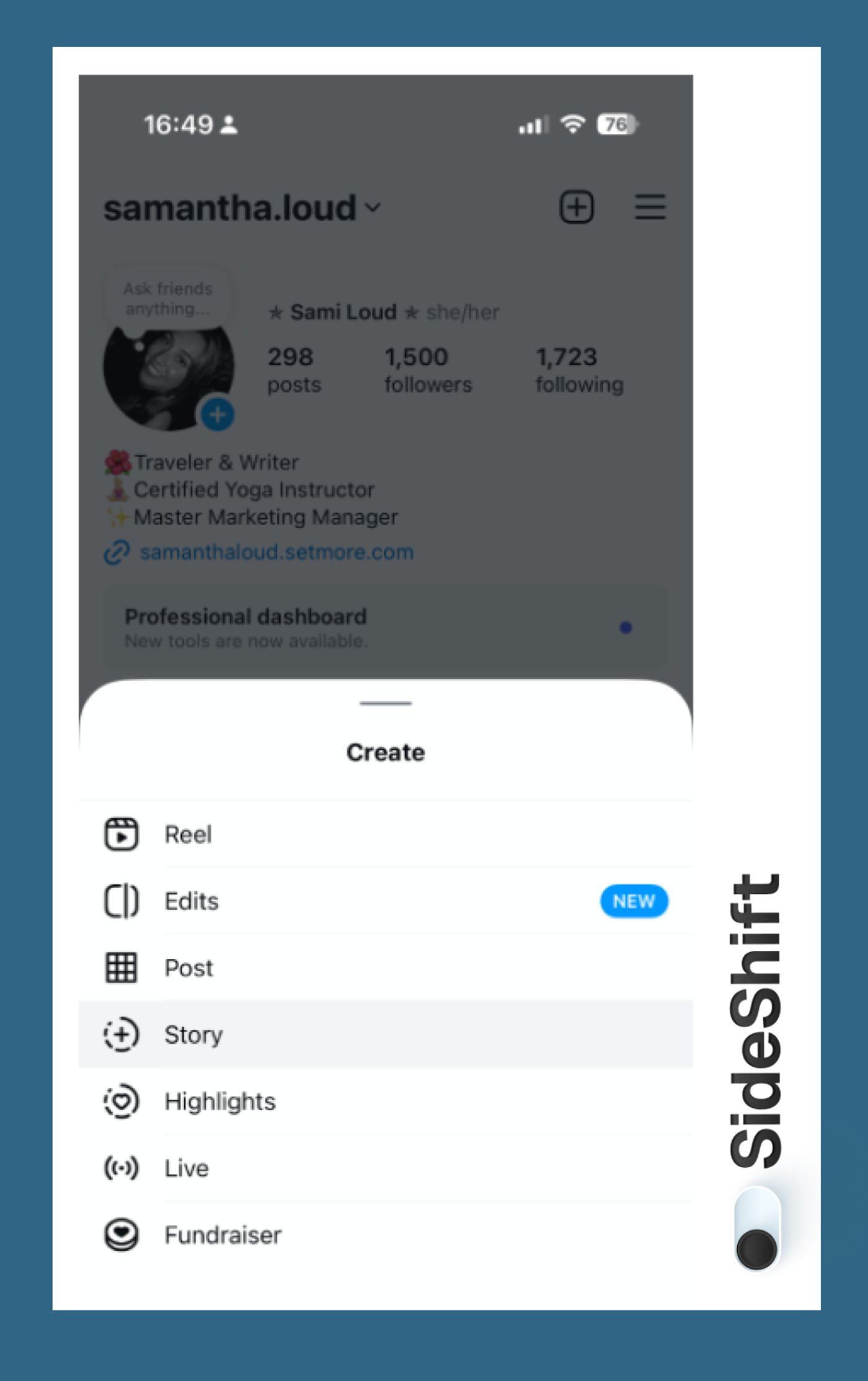 Open Instagram and Start a Story