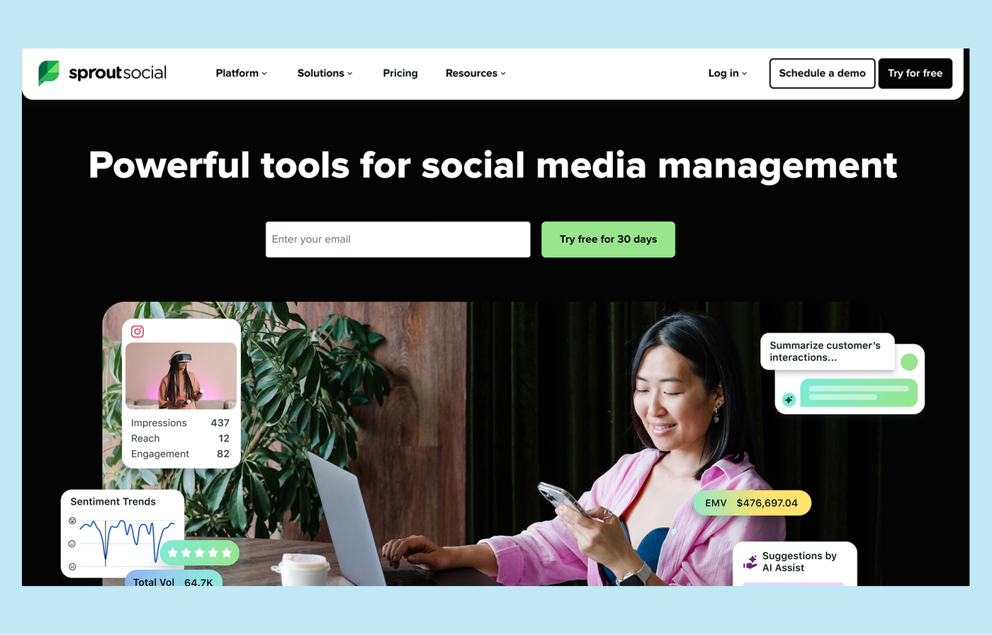 Sprout Social (Best for Engagement & Social Analytics)