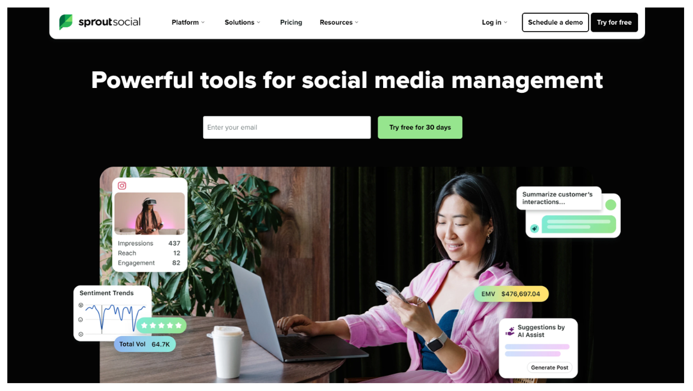 Sprout Social Influencer Marketing for managing influencer campaigns alongside organic social