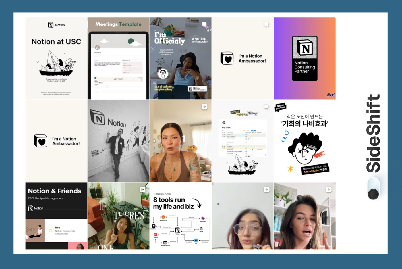 Influencer posts for Notion on Instagram
