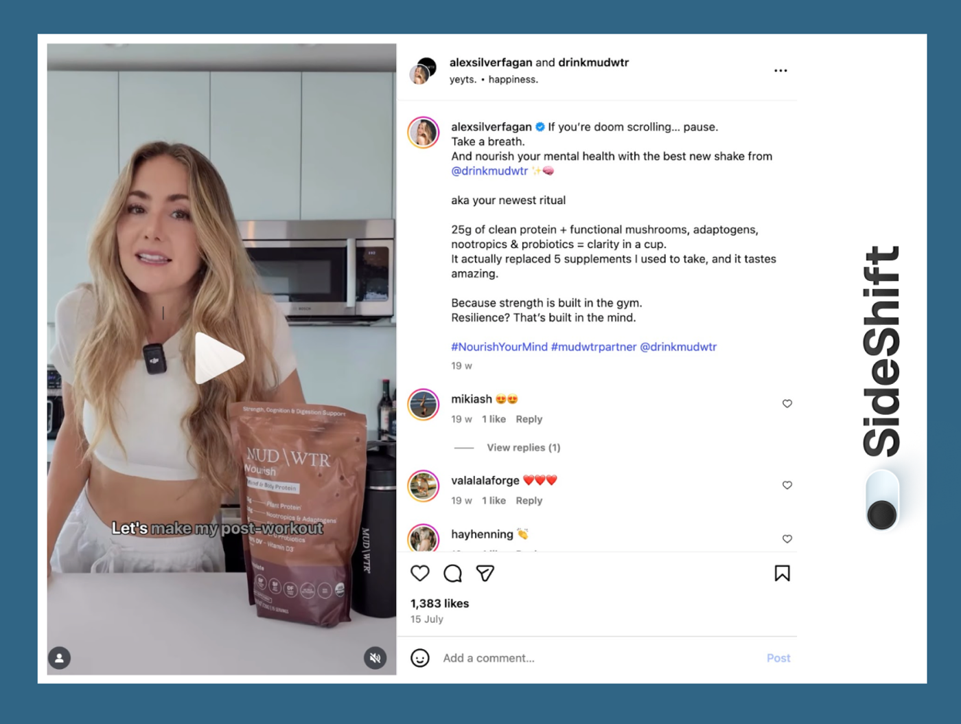 Example of an influencer marketing post