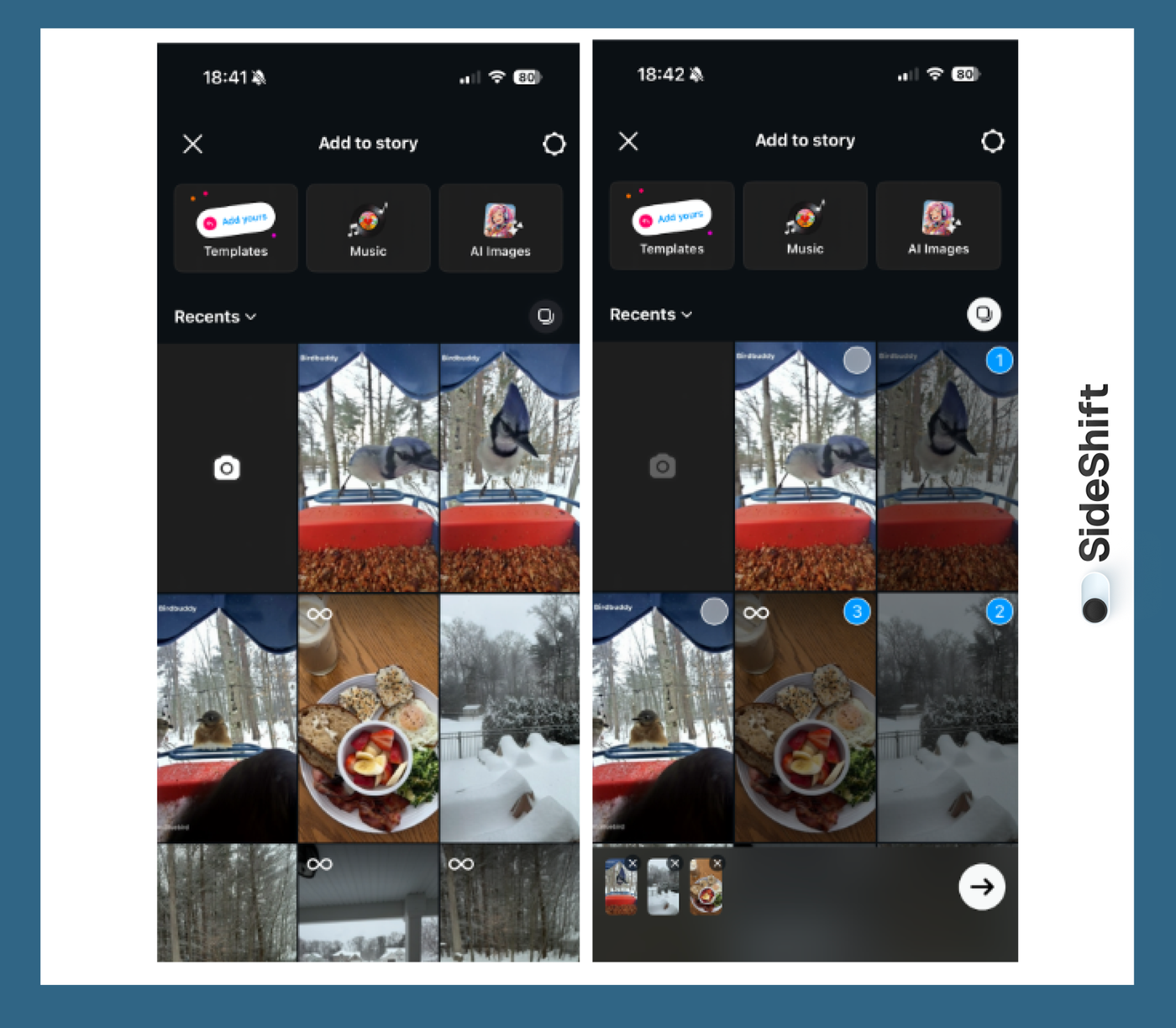 Post Multiple Photos as Individual Stories