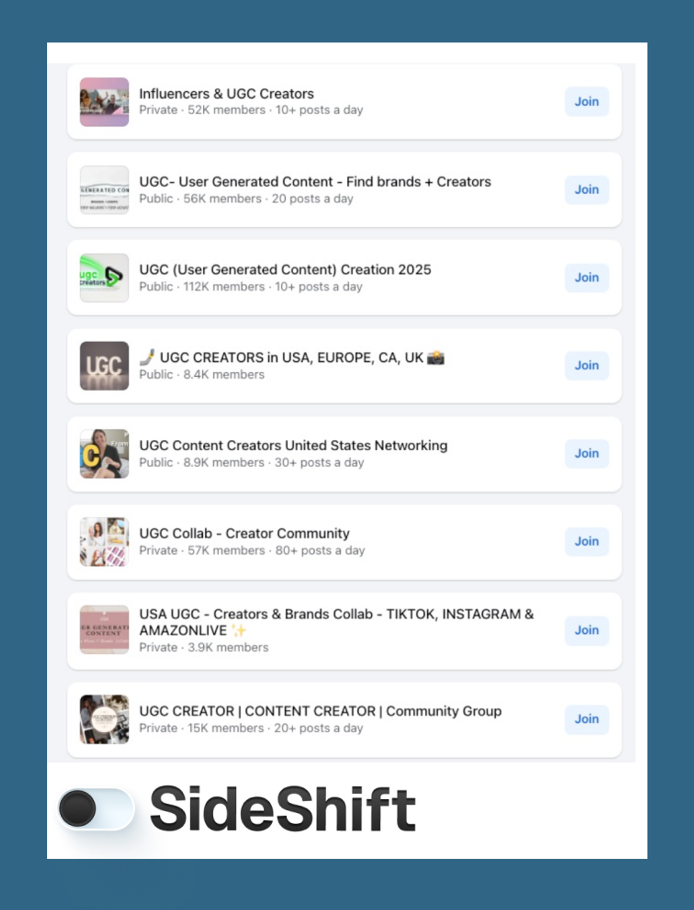 Find creators in Facebook communities