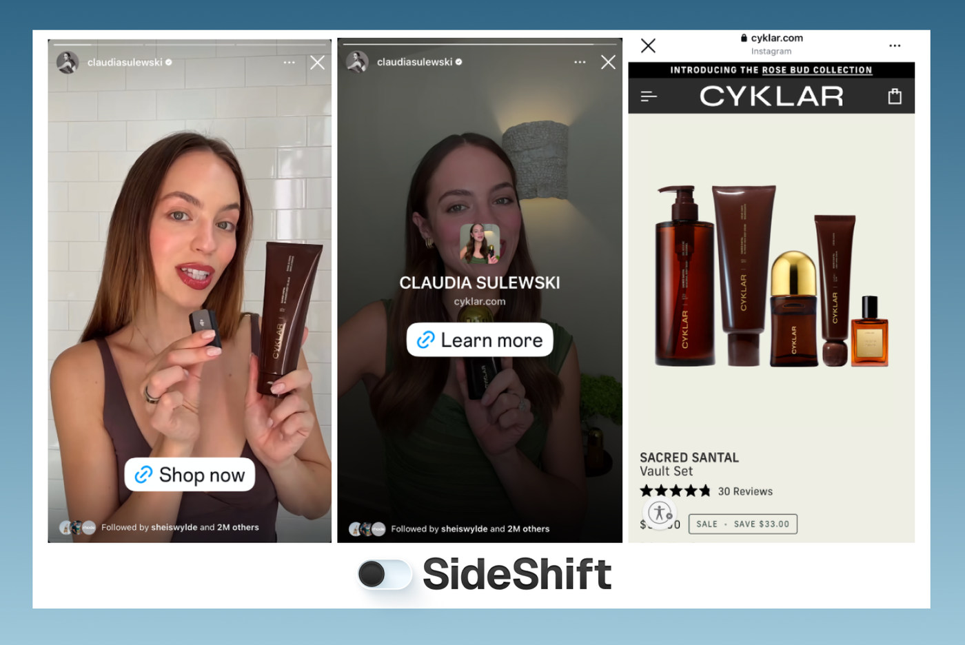 Cyklar is a skincare brand co-founded by creator Claudia Sulewski