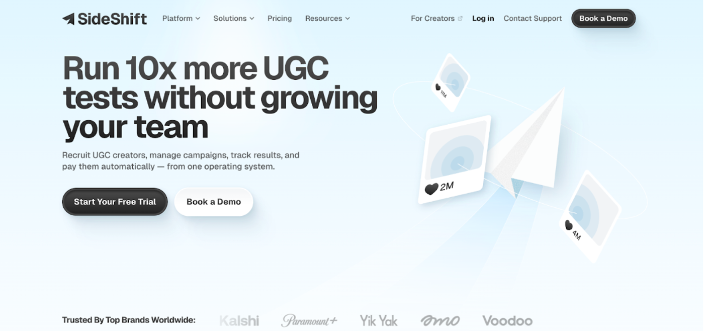 SideShift: Best for High‑Volume, Automated Payouts & Campaign Management