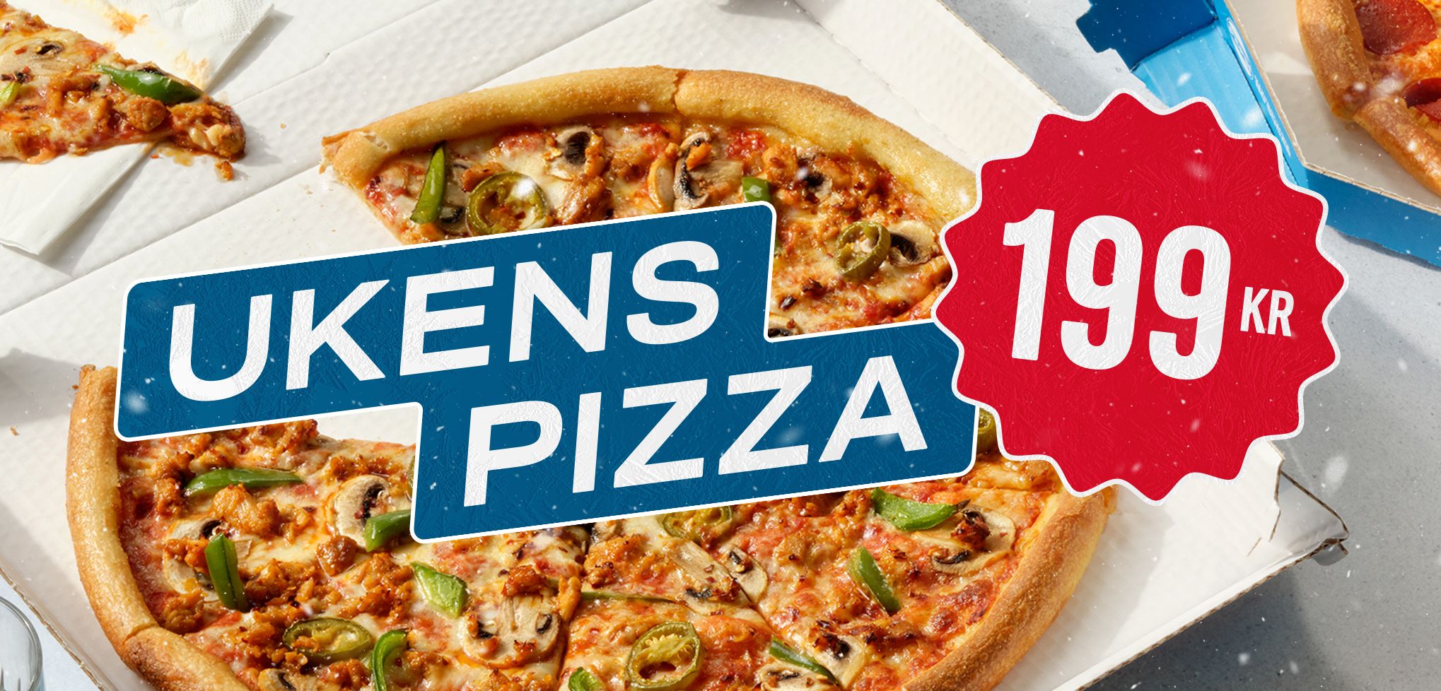 Ukens pizza alltid til 199kr