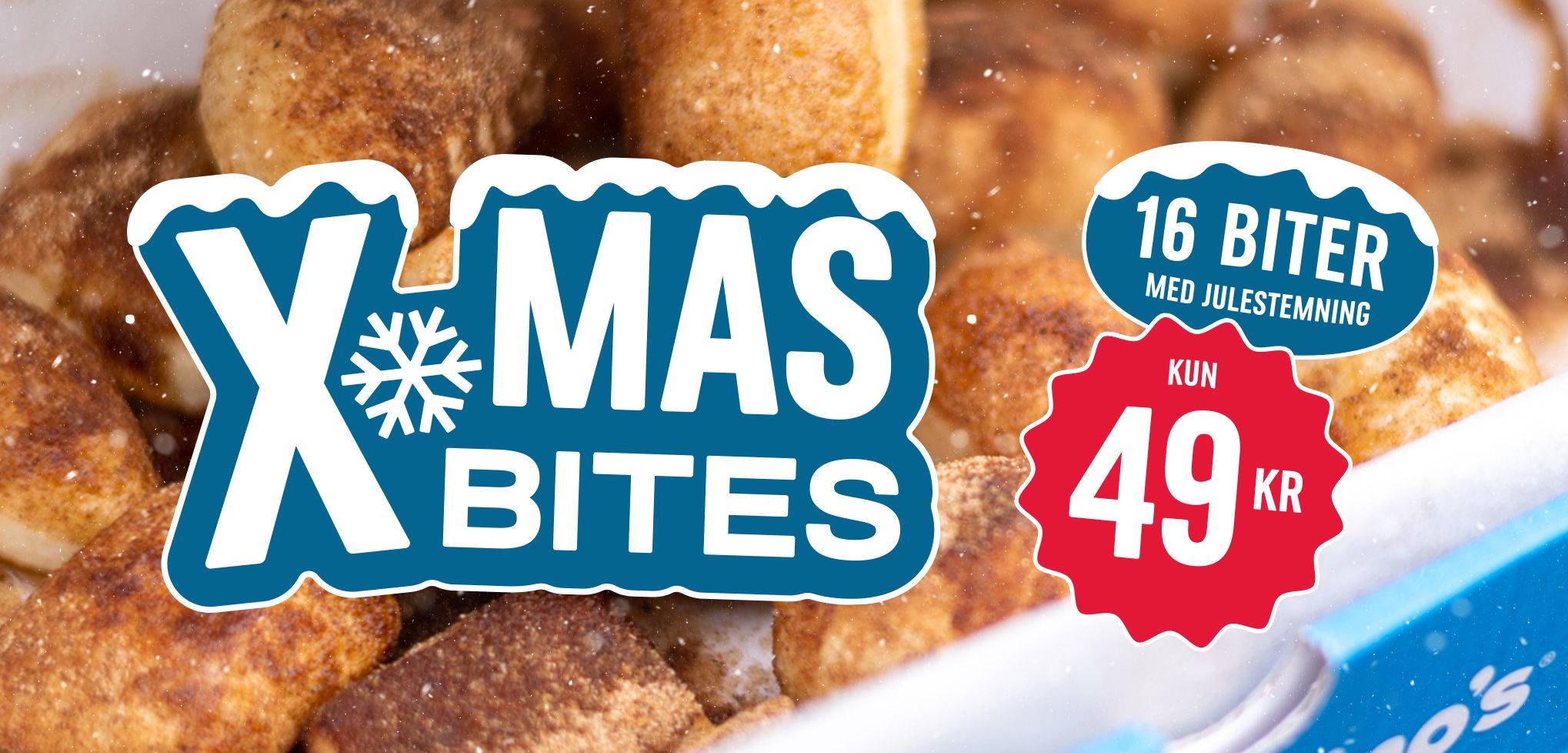 Prøv X-Mas Bites! 16 nystekte deigbiter med deilig julekrydder og melisglasur❄️