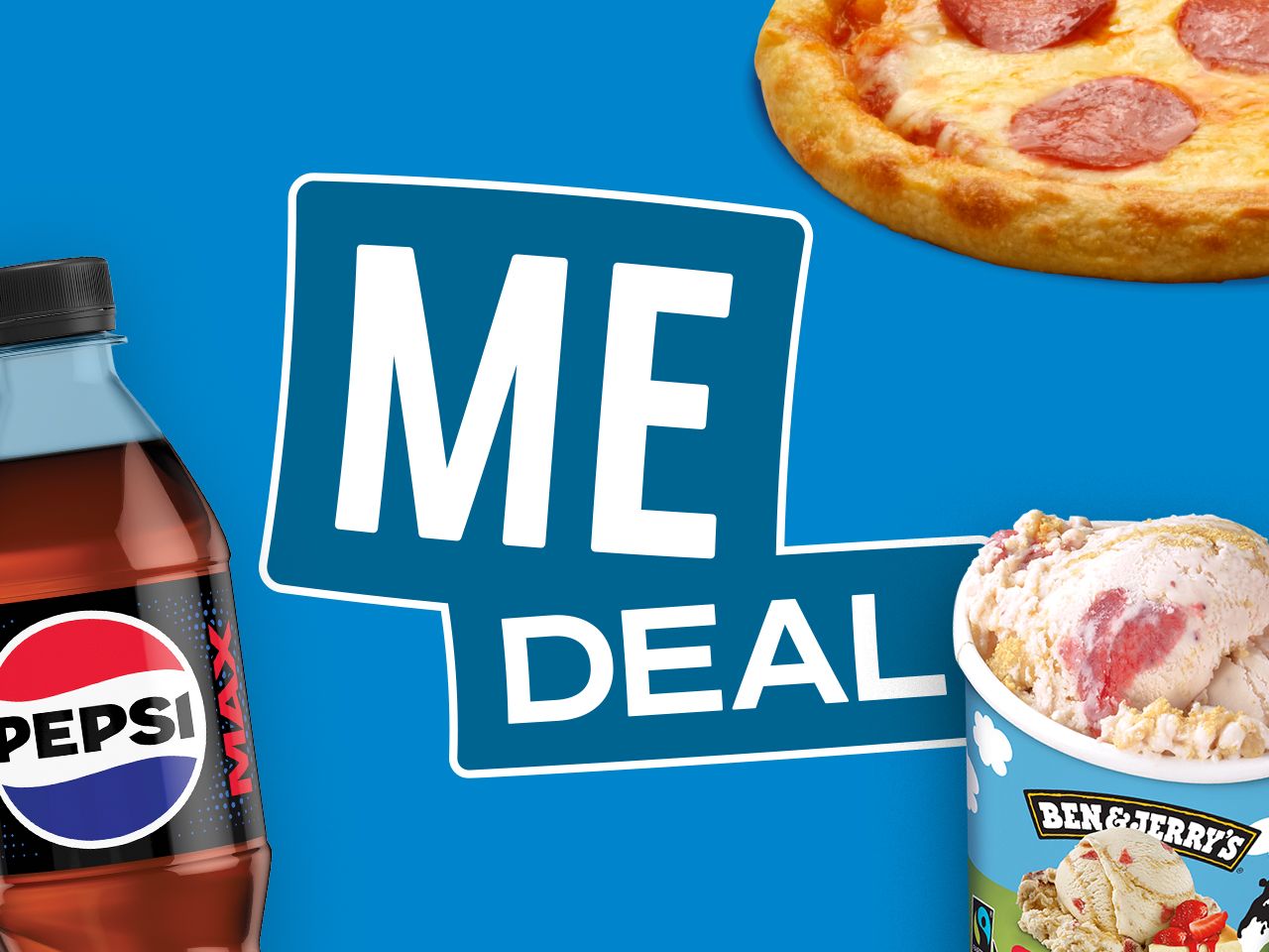 Liten pizza + 100ml Ben & Jerry's + 0,5l brus