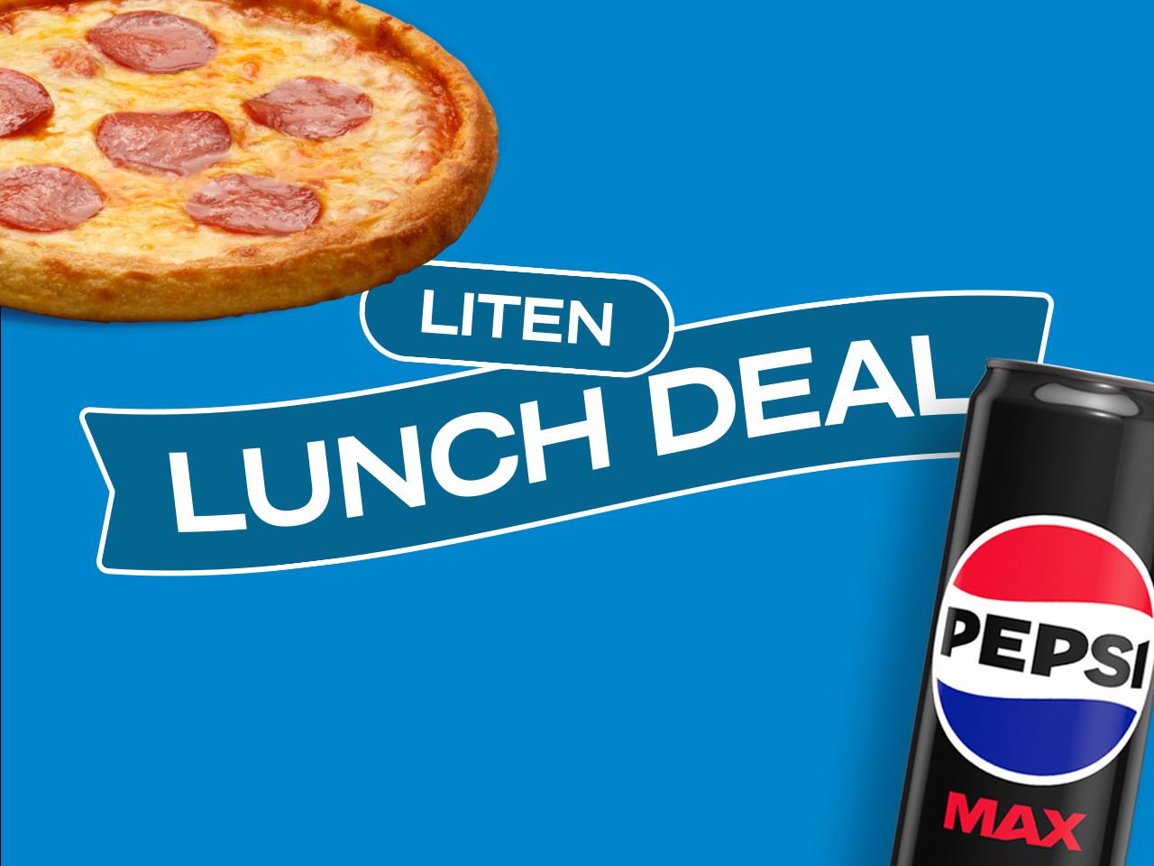 All small pizzas & 0.33L soda!