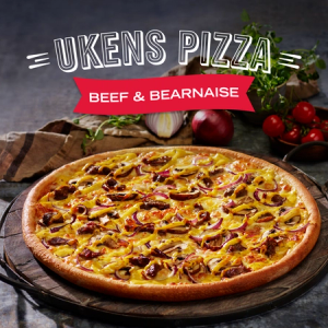 Ukens pizza er en stor Beef & Bearnaise