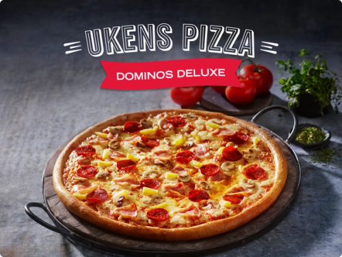 Ukens pizza er stor Dominos Deluxe!
