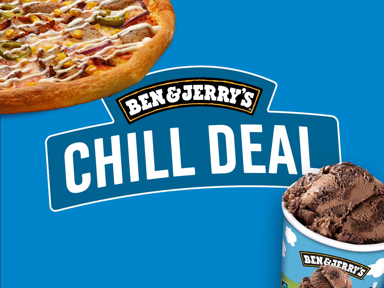 Valgfri stor Pizza + Ben & Jerry's