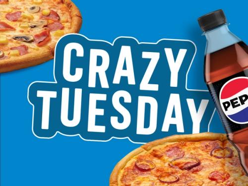 Alle medium pizza & 0.5L brus!